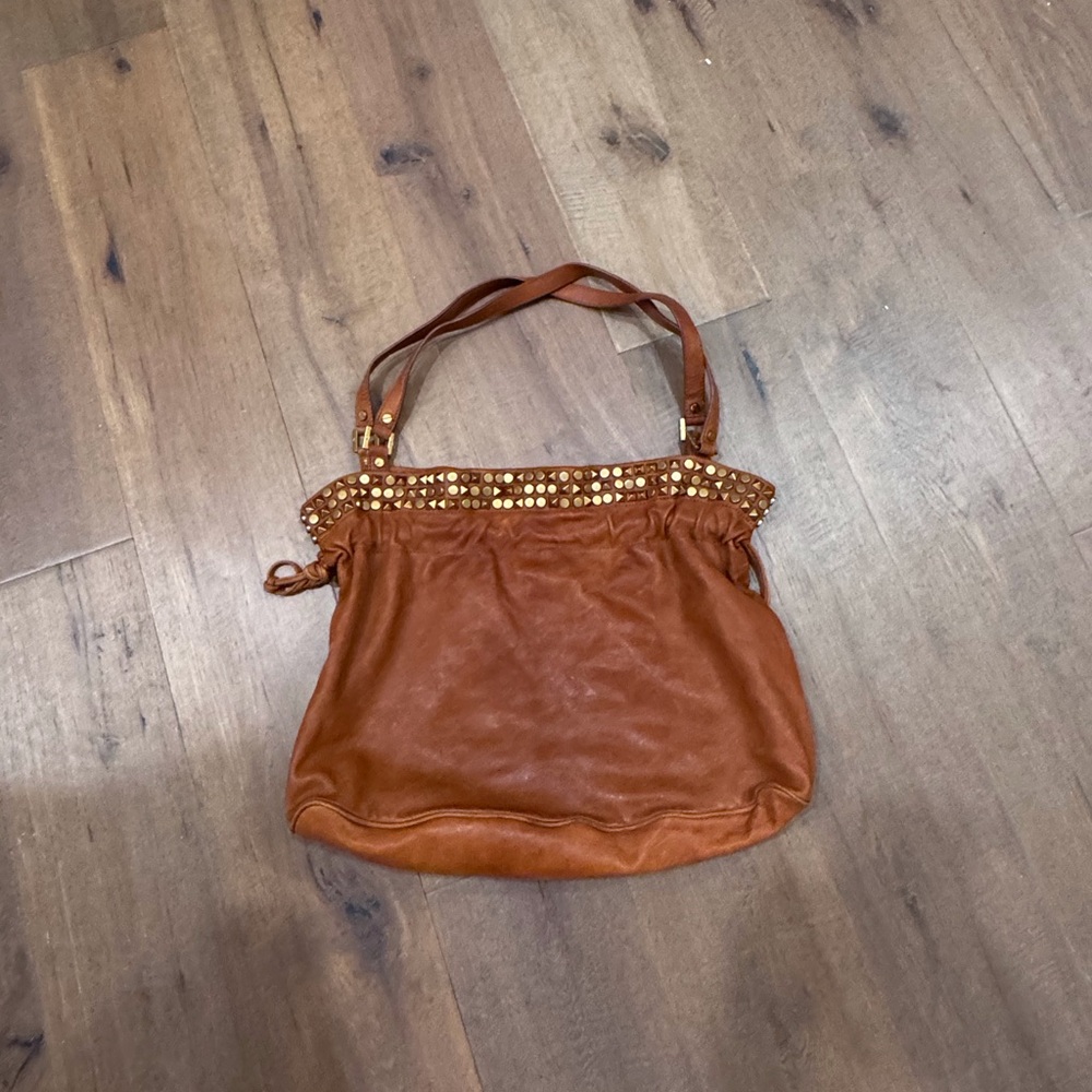 Tory Burch - Studded Tan Leather Tote Bag - Picture 5 of 5